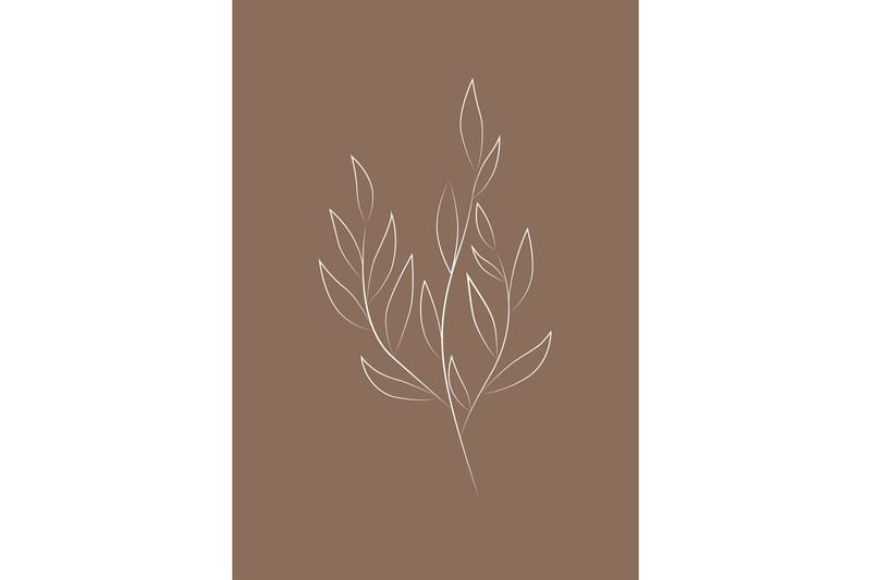 Poster Drawed leaf 70x100 cm - Brun - Inredning - Tavlor & posters - Posters & prints