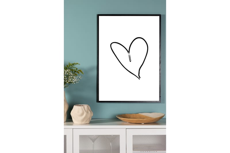 Poster Heart 21x30 cm - Svart/Vit - Inredning - Tavlor & posters - Posters & prints