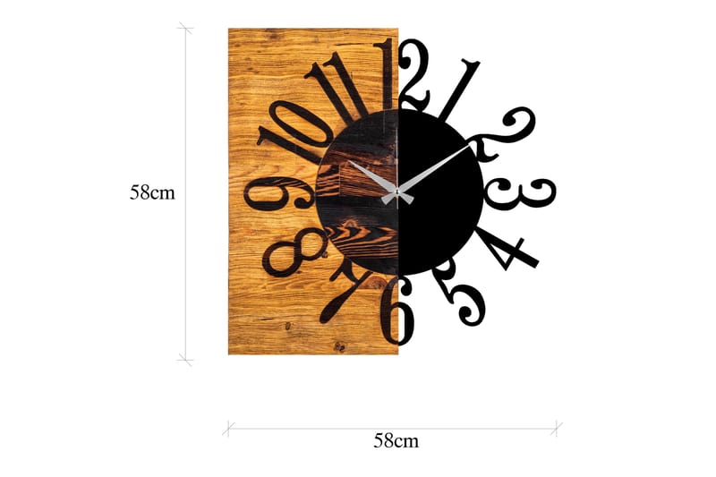 Väggklocka Draai - Svart|Valnöt - Inredning - Väggdekor - Väggklocka & väggur
