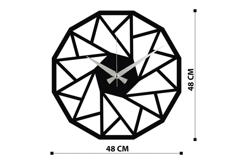 Väggklocka Kwadik Triangel Mönster - Svart - Inredning - Väggdekor - Väggklocka & väggur