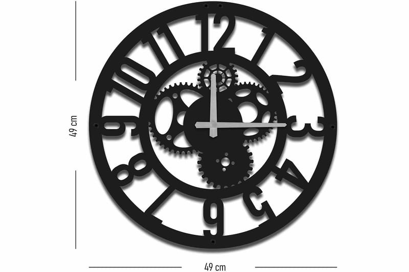 Väggklocka Mokshan 49x49 cm - Metall/Svart - Inredning - Väggdekor - Väggklocka & väggur