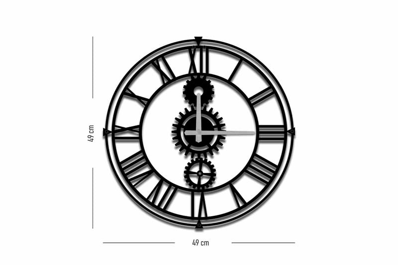 Väggklocka Mokshan 49x49 cm - Metall/Svart - Inredning - Väggdekor - Väggklocka & väggur
