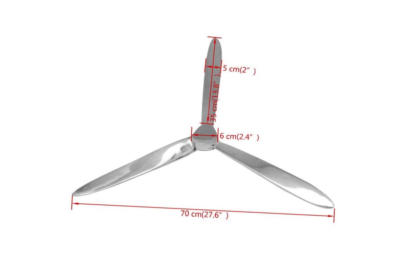 Väggmonterad propeller aluminium silver 70 cm - Silver - Inredning - Väggdekor