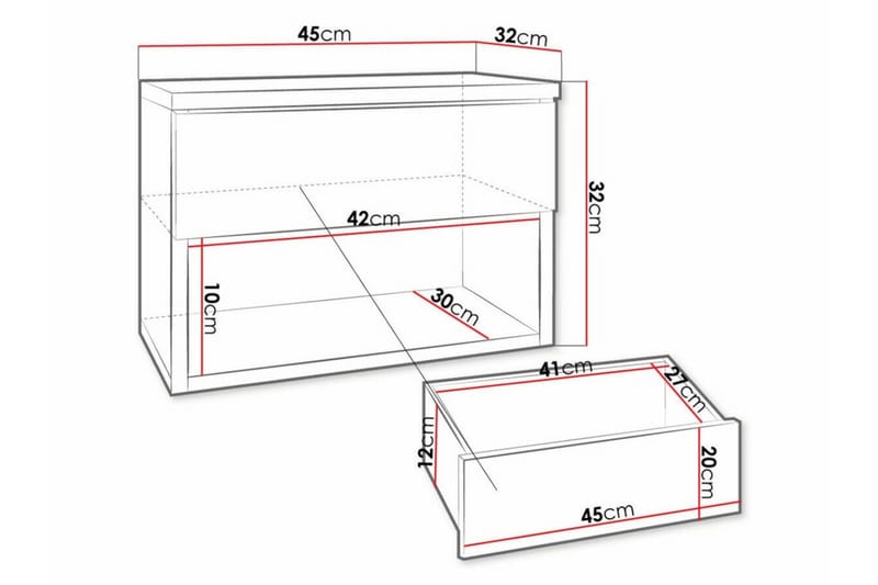 Barnsängbord Carbost 32 cm - Svart - Möbler - Barnmöbler - Barnbord - Sängbord barn & nattduksbord barn