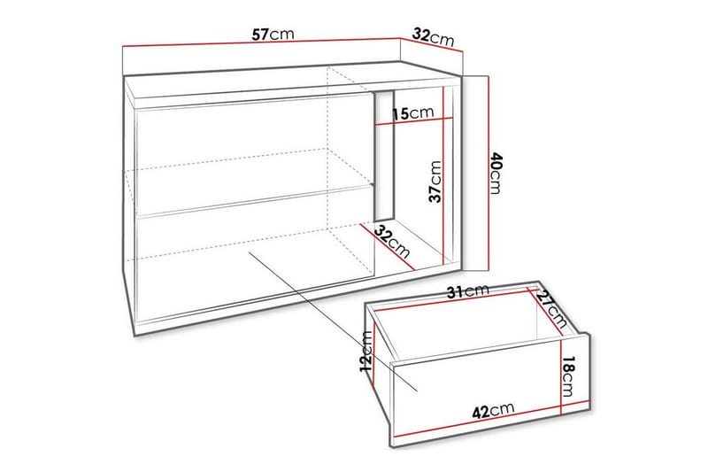 Barnsängbord Carbost 40 cm - Antracit - Möbler - Barnmöbler - Barnbord - Sängbord barn & nattduksbord barn