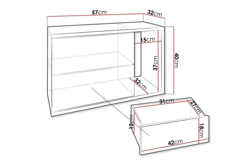 Barnsängbord Carbost 40 cm - Svart - Möbler - Barnmöbler - Barnbord - Sängbord barn & nattduksbord barn