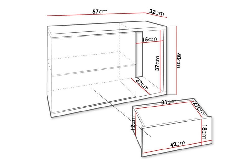 Barnsängbord Carbost 40 cm - Vit - Möbler - Barnmöbler - Barnbord - Sängbord barn & nattduksbord barn