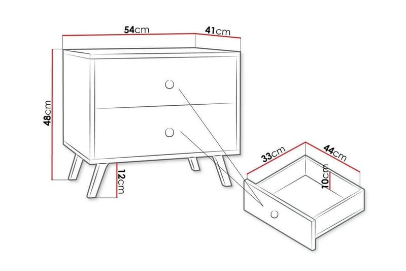 Barnsängbord Emyvale 48 cm - Svart - Möbler - Barnmöbler - Barnbord - Sängbord barn & nattduksbord barn