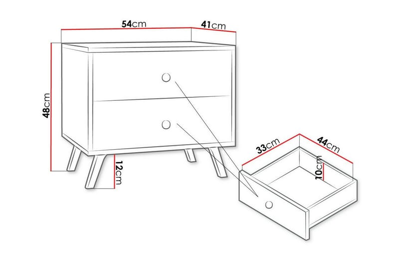 Barnsängbord Emyvale 48 cm - Vit - Möbler - Barnmöbler - Barnbord - Sängbord barn & nattduksbord barn