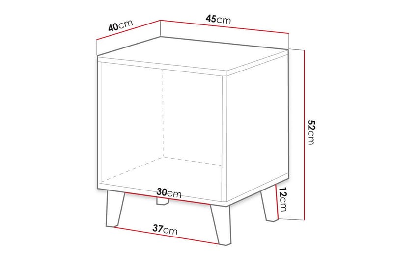 Barnsängbord Juniskär 52 cm - Svart - Möbler - Barnmöbler - Barnbord - Sängbord barn & nattduksbord barn