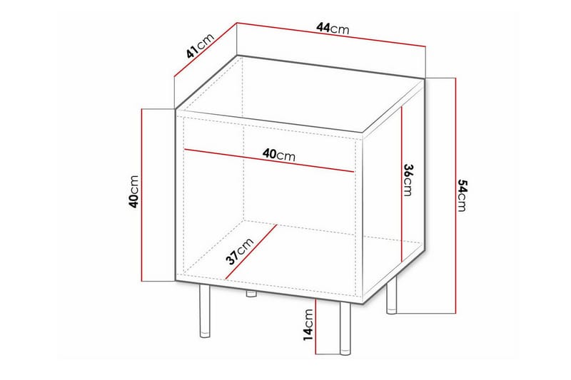 Barnsängbord Juniskär 54 cm - Svart - Möbler - Barnmöbler - Barnbord - Sängbord barn & nattduksbord barn