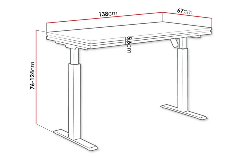 Barnskrivbord Tallow 76 cm - Svart - Möbler - Barnmöbler - Barnbord - Skrivbord barn