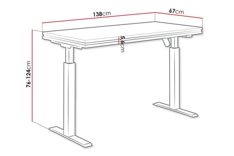 Barnskrivbord Tallow 76 cm - Svart - Möbler - Barnmöbler - Barnbord - Skrivbord barn