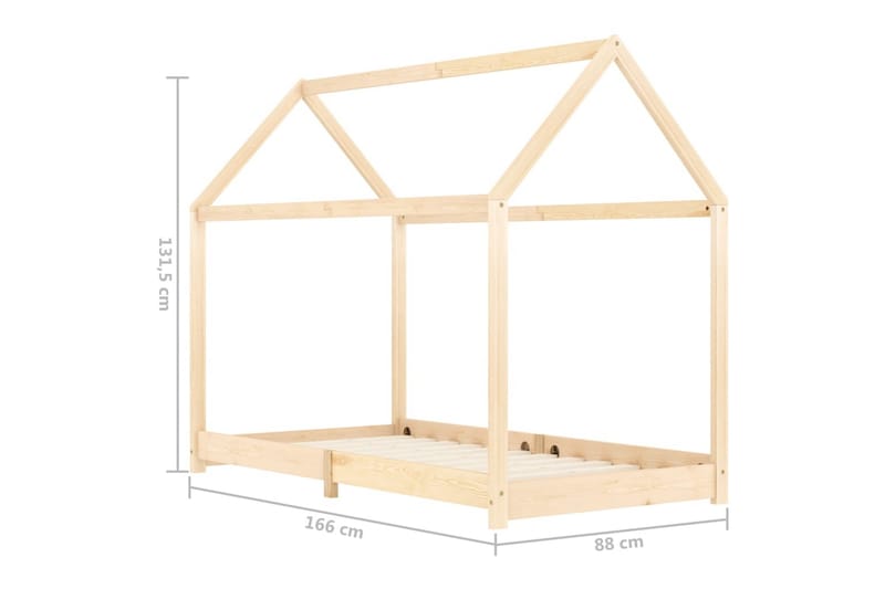 Barnsäng massiv furu 80x160 cm - Vit/Brun - Möbler - Barnmöbler - Barnsäng & juniorsäng