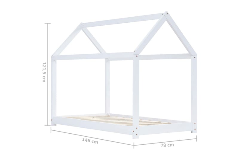 Barnsäng vit massiv furu 70x140 cm - Flerfärgad - Möbler - Barnmöbler - Barnsäng & juniorsäng