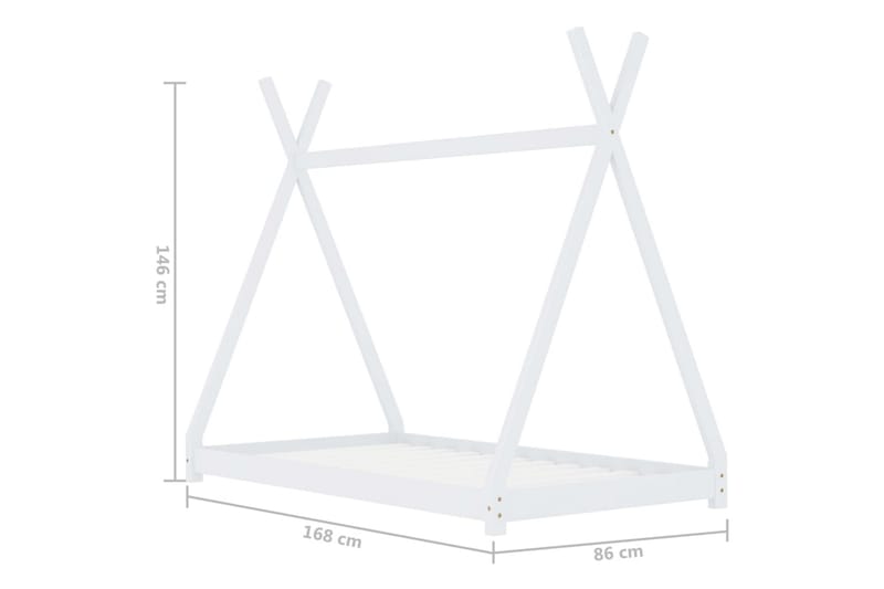 Barnsäng vit massiv furu 80x160 cm - Flerfärgad 1 - Möbler - Barnmöbler - Barns�äng & juniorsäng