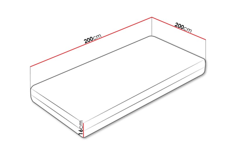 Fynlee Skummadrass 200x200 cm - Vit - Möbler - Barnmöbler - Barnsäng & juniorsäng - Resårbotten barn & barn madrasser