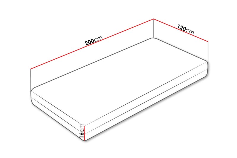 Gamini Skummadrass 120x200 cm - Vit - Möbler - Barnmöbler - Barnsäng & juniorsäng - Resårbotten barn & barn madrasser