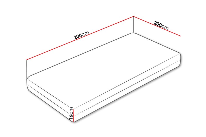 Gamini Skummadrass 200x200 cm - Vit - Möbler - Barnmöbler - Barnsäng & juniorsäng - Resårbotten barn & barn madrasser