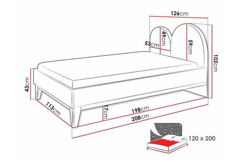 Juniorsäng Rathmore 120x200 cm - Vit - Möbler - Barnmöbler - Barnsäng & juniorsäng