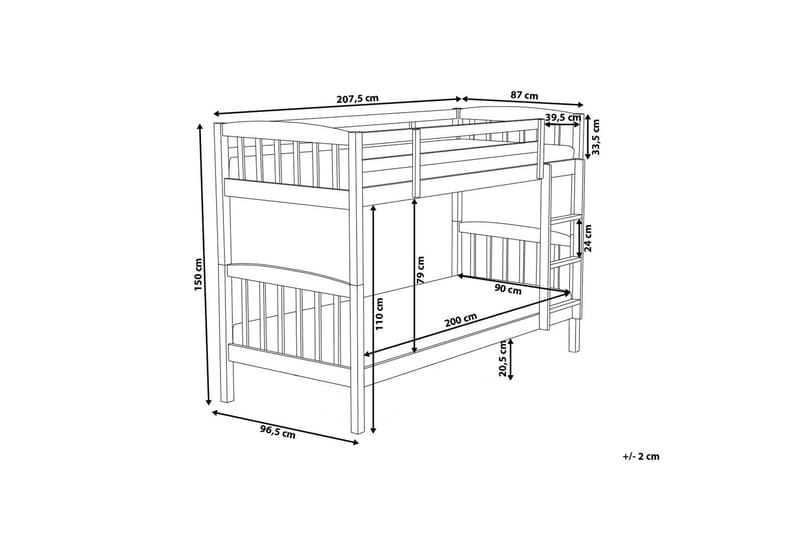 Våningssäng Revin 90x200 cm - Blå - Möbler - Barnmöbler - Barnsäng & juniorsäng - Våningssäng barn