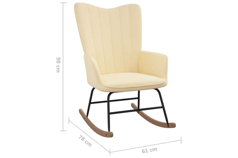 Gungstol med fotpall Gräddvit sammet - Vit - Möbler - Barnmöbler - Barnstol - Gungstol barn