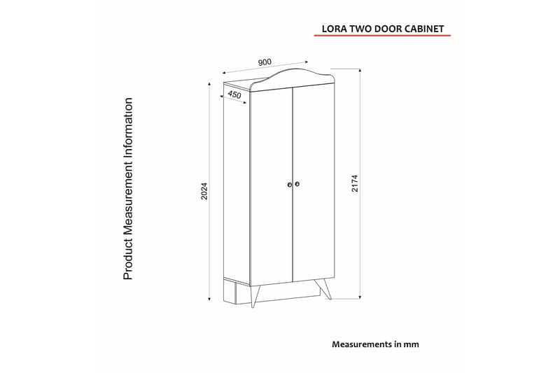 Garderob Loraia 45x90 cm 4 Lådor - Vit - Möbler - Barnmöbler - Förvaring barnrum - Barngarderob