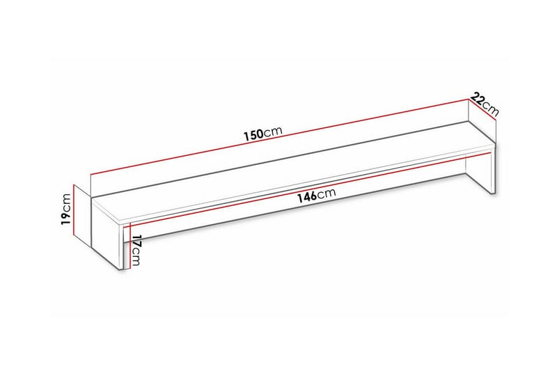 Barnhylla Rathmore 150 cm - Mörkgrå - Möbler - Barnmöbler - Förvaring barnrum - Hylla barnrum - Bokhylla barn & boklåda