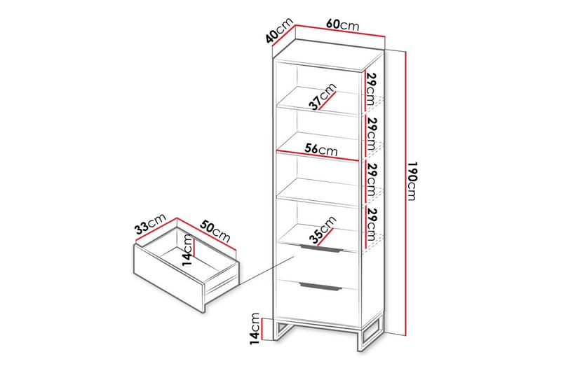 Barnhylla Staffin 60 cm - Vit - Möbler - Barnmöbler - Förvaring barnrum - Hylla barnrum - Bokhylla barn & boklåda