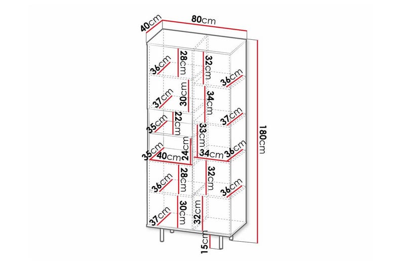 Barnhylla Staffin 80 cm - Svart - Möbler - Barnmöbler - Förvaring barnrum - Hylla barnrum - Bokhylla barn & boklåda