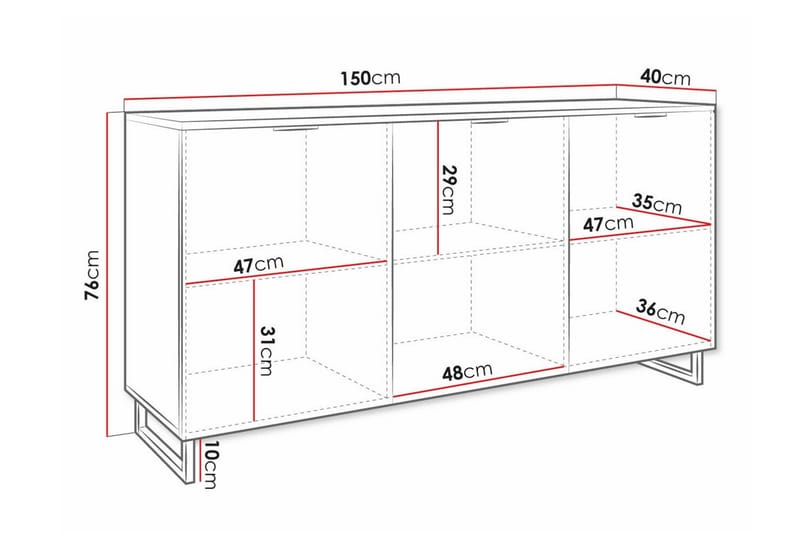 Barnskåp Galbally 150x76 cm - Vit - Möbler - Barnmöbler - Förvaring barnrum - Skåp barnrum