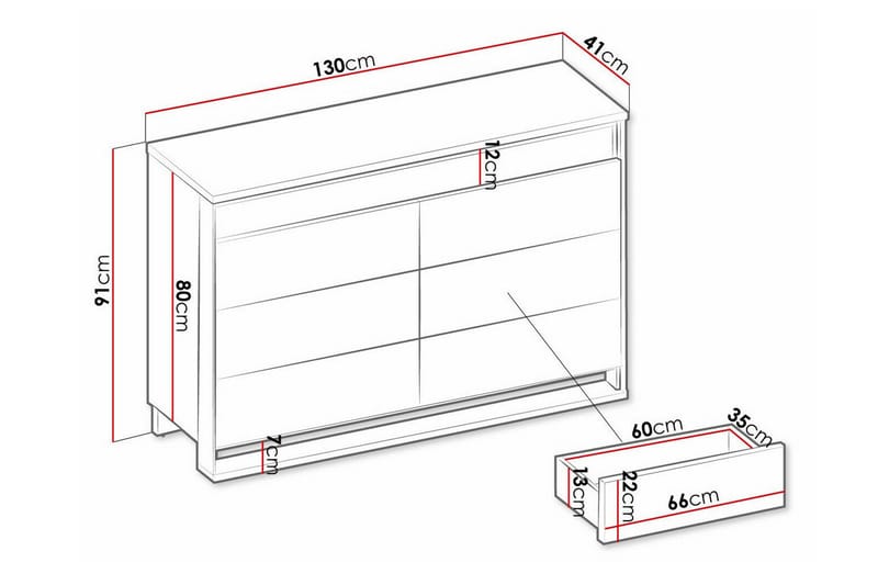 Barnskåp Rathmore 130x91 cm - Svart - Möbler - Barnmöbler - Förvaring barnrum - Skåp barnrum