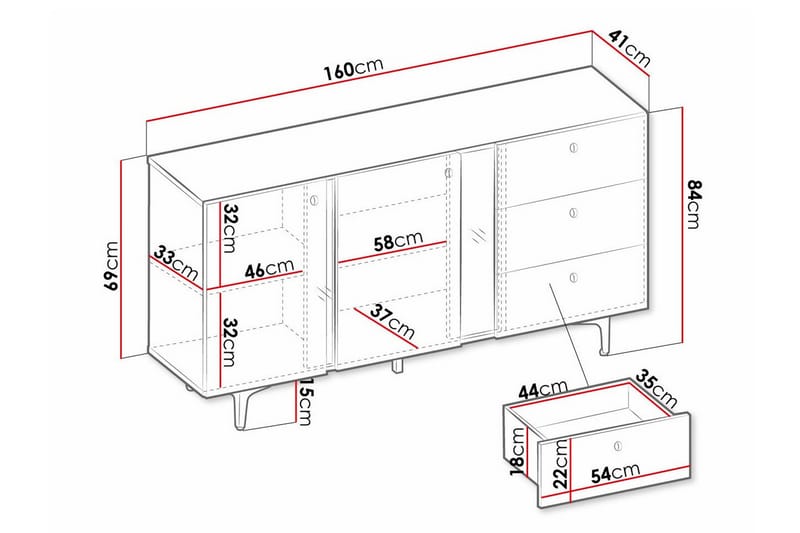 Barnskåp Rathmore 160x84 cm - Blå - Möbler - Barnmöbler - Förvaring barnrum - Skåp barnrum