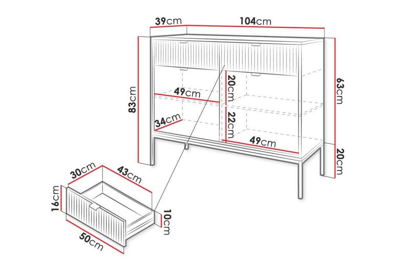 Skåp Klinkerville 104x83 cm - Vit - Möbler - Barnmöbler - Förvaring barnrum - Skåp barnrum