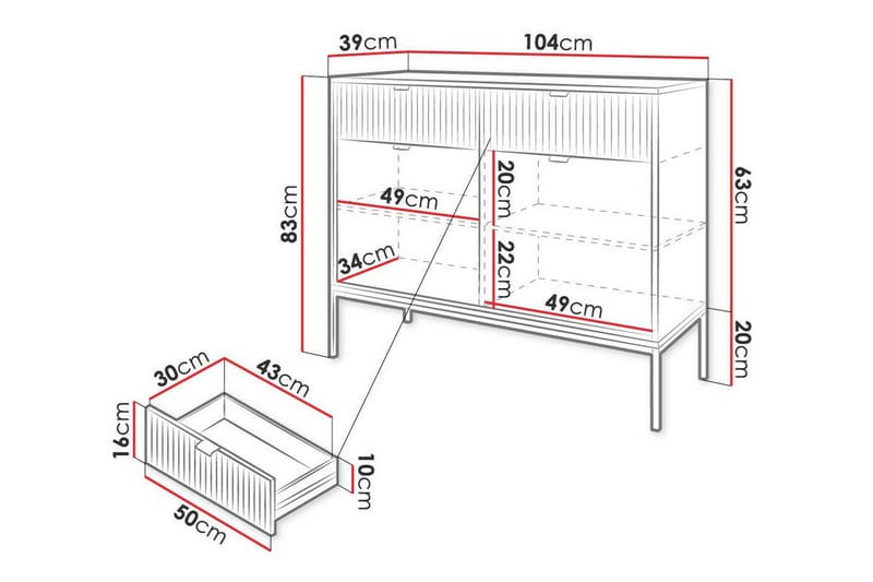 Skåp Klinkerville 104x83 cm - Vit - Möbler - Barnmöbler - Förvaring barnrum - Skåp barnrum