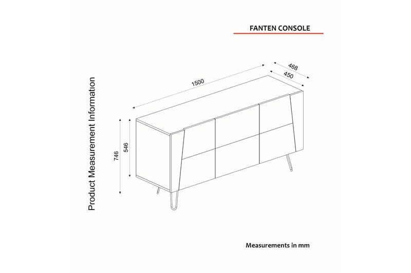 Avlastningsbord Arrien 150 cm - Natur/Svart - Möbler - Bord & matgrupp - Avlastningsbord & sidobord - Konsolbord & hallbord