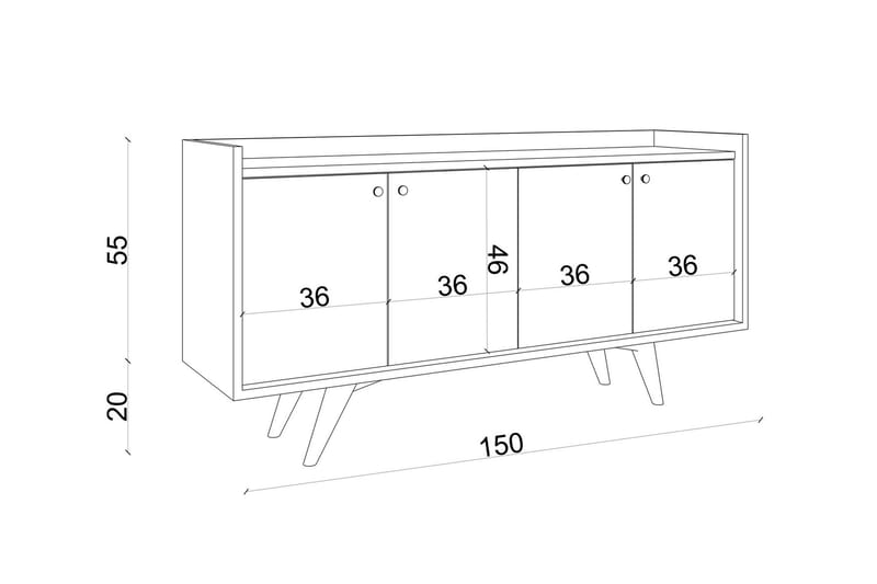 Avlastningsbord Degollado 150 cm - Antracit/Natur - Möbler - Bord & matgrupp - Avlastningsbord & sidobord - Konsolbord & hallbord