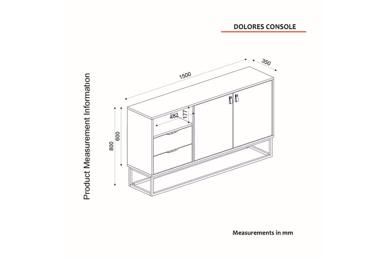 Avlastningsbord Heinosa 150 cm - Natur/Antracit - Möbler - Bord & matgrupp - Avlastningsbord & sidobord - Konsolbord & hallbord