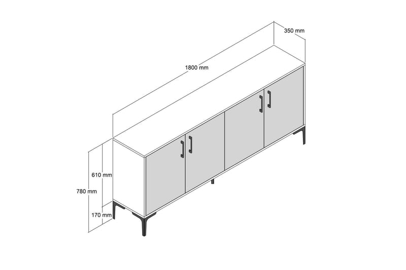 Avlastningsbord Merkesa 180 cm - Valnöt - Möbler - Bord & matgrupp - Avlastningsbord & sidobord - Konsolbord & hallbord