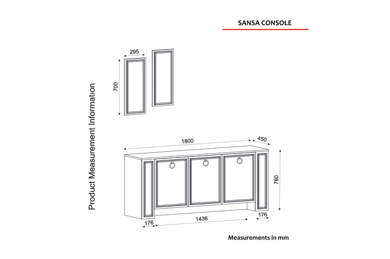 Avlastningsbord Rhodedrop 180 cm - Teak/Vit - Möbler - Bord & matgrupp - Avlastningsbord & sidobord - Konsolbord & hallbord