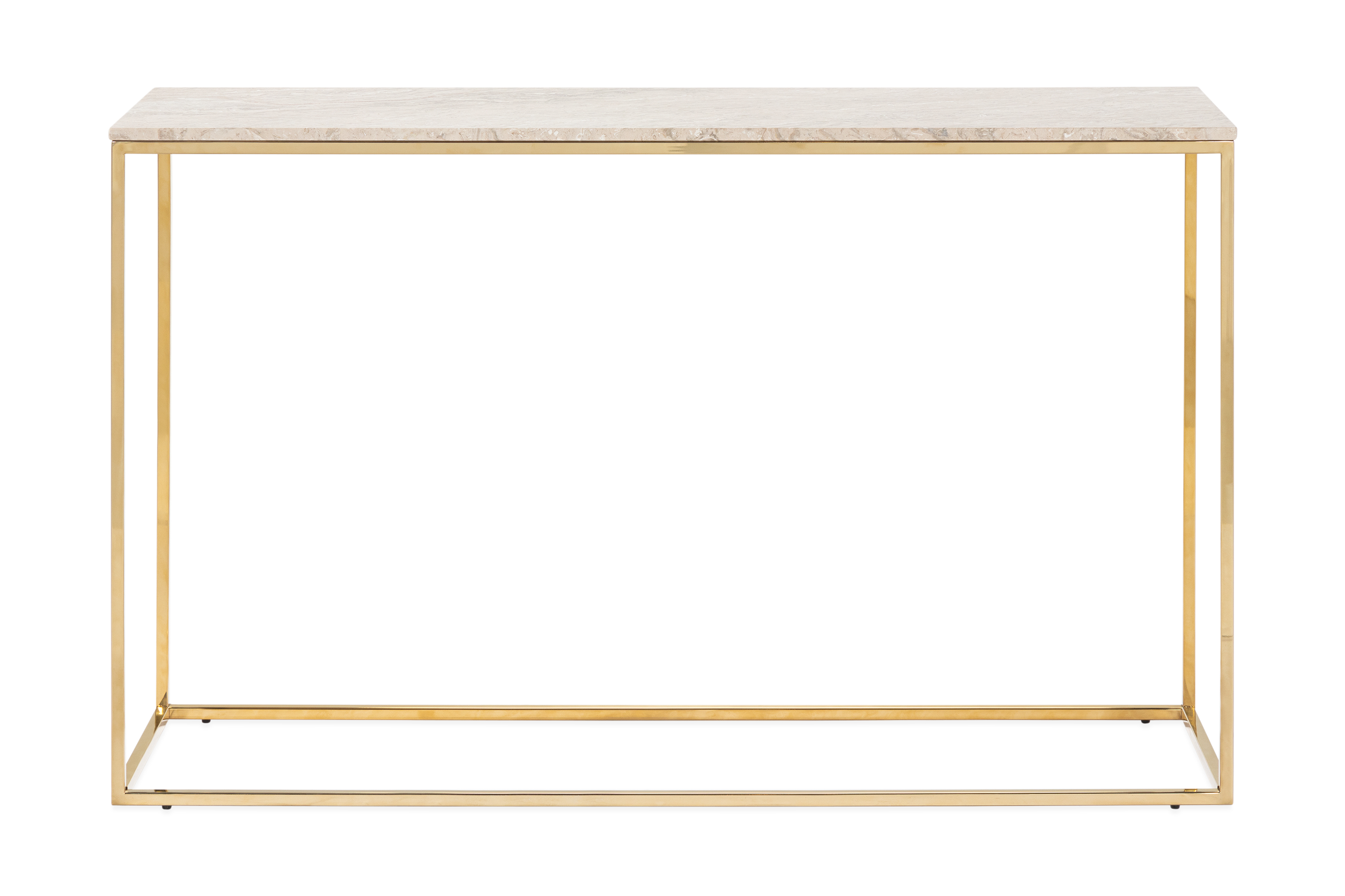 Avlastningsbord Titania 120 cm Marmor - Beige|Mässing & sidobord Beige,Guld,Mässing