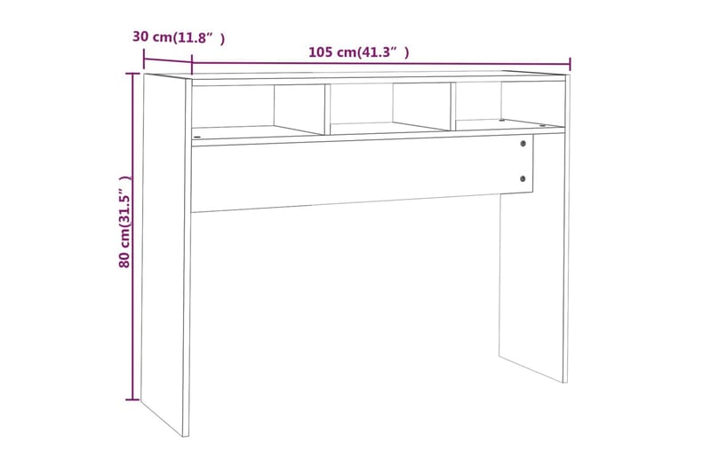 beBasic Avlastningsbord brun ek 105x30x80 cm konstruerat trä - Brown - Möbler - Bord & matgrupp - Avlastningsbord & sidobord - Konsolbord & hallbord