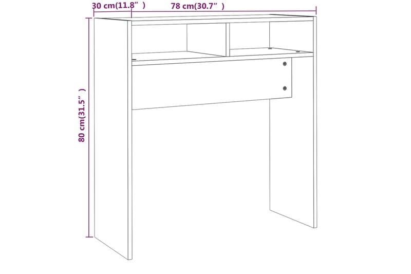 beBasic Avlastningsbord grå sonoma 78x30x80 cm konstruerat trä - Grey - Konsolbord & hallbord - Avlastningsbord & sidobord - Hallförvaring