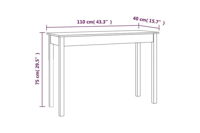 beBasic Konsolbord 110x40x75 cm massiv furu - Brown - Möbler - Bord & matgrupp - Avlastningsbord & sidobord - Konsolbord & hallbord