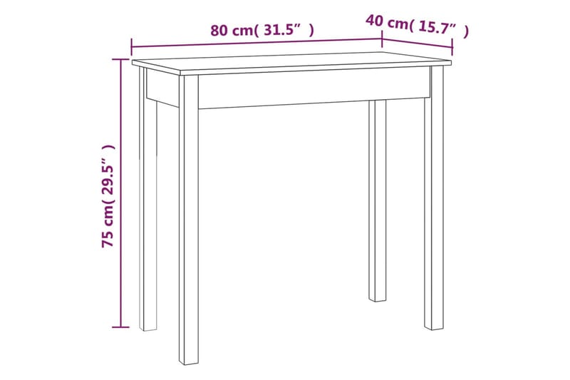 beBasic Konsolbord 80x40x75 cm massiv furu - Brown - Möbler - Bord & matgrupp - Avlastningsbord & sidobord - Konsolbord & hallbord