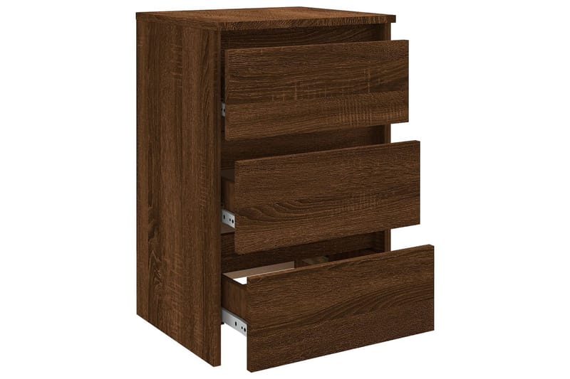 beBasic Sängbord 2 st brun ek 40x35x62,5 cm konstruerat trä - Brown - Sängbord & nattduksbord