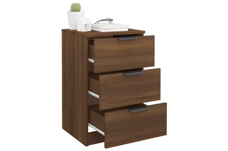 beBasic Sängbord brun ek 40x36x65 cm - Brown - Möbler - Bord & matgrupp - Avlastningsbord & sidobord - Sängbord & nattduksbord