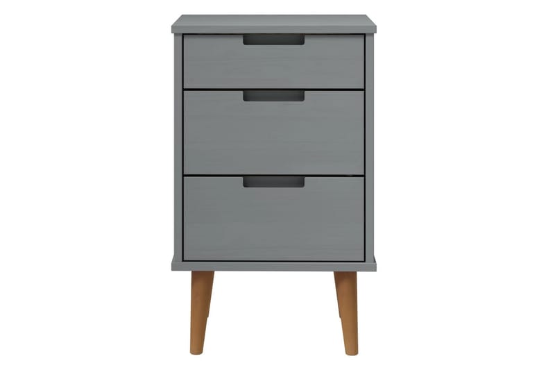 beBasic Sängbord grå 40x35x65 cm massiv furu - Grey - Möbler - Bord & matgrupp - Avlastningsbord & sidobord - Sängbord & nattduksbord