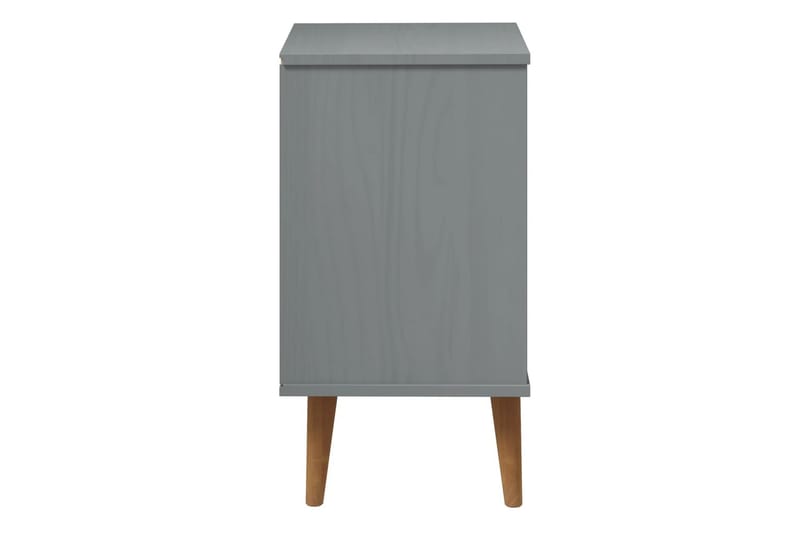 beBasic Sängbord grå 40x35x65 cm massiv furu - Grey - Möbler - Bord & matgrupp - Avlastningsbord & sidobord - Sängbord & nattduksbord