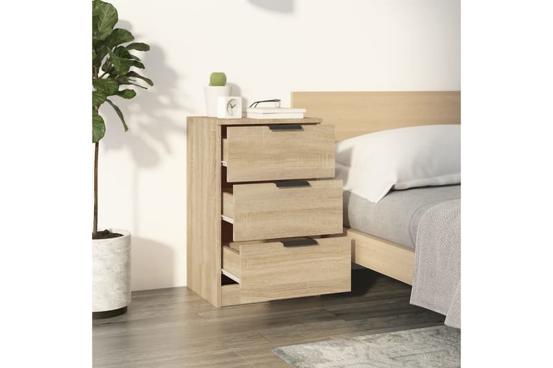 beBasic Sängbord sonoma-ek 40x36x65 cm - Brown - Möbler - Bord & matgrupp - Avlastningsbord & sidobord - Sängbord & nattduksbord